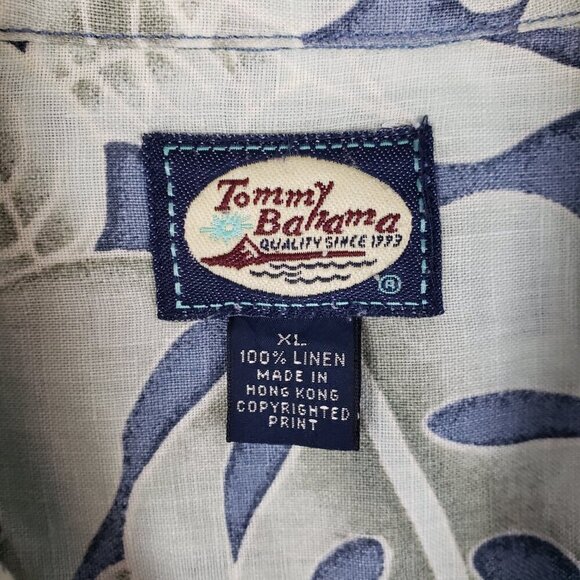 Tommy Bahama Linen Hawaiian Shirt Tropical Floral Short Sleeve Mens Size XL - Picture 4 of 7